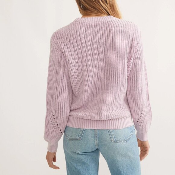 Large - MARINE LAYER - Lilac Ramona Crewneck Sweater 100% Cotton NEW $128 msrp - Picture 4 of 9